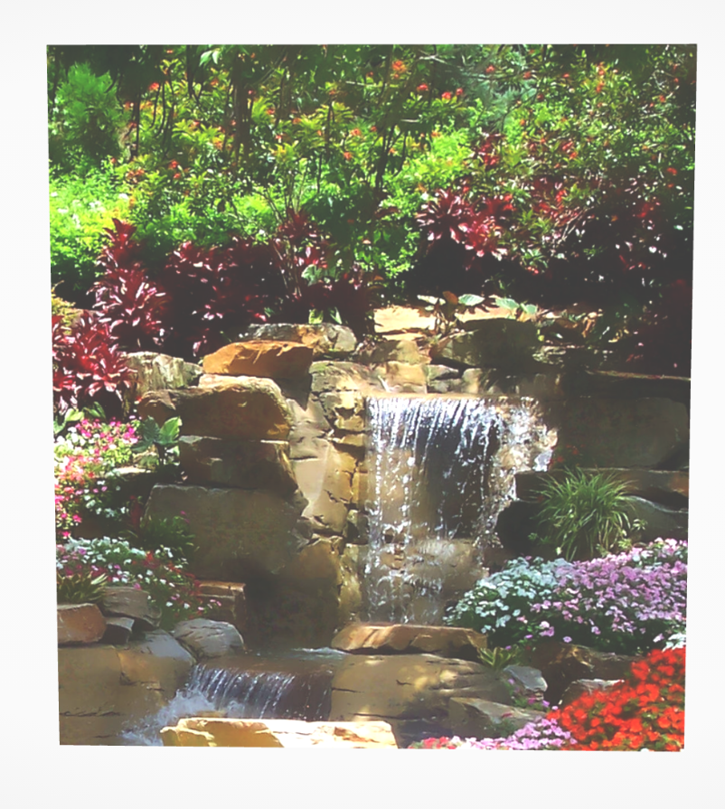Garden Waterfalls on Canvas