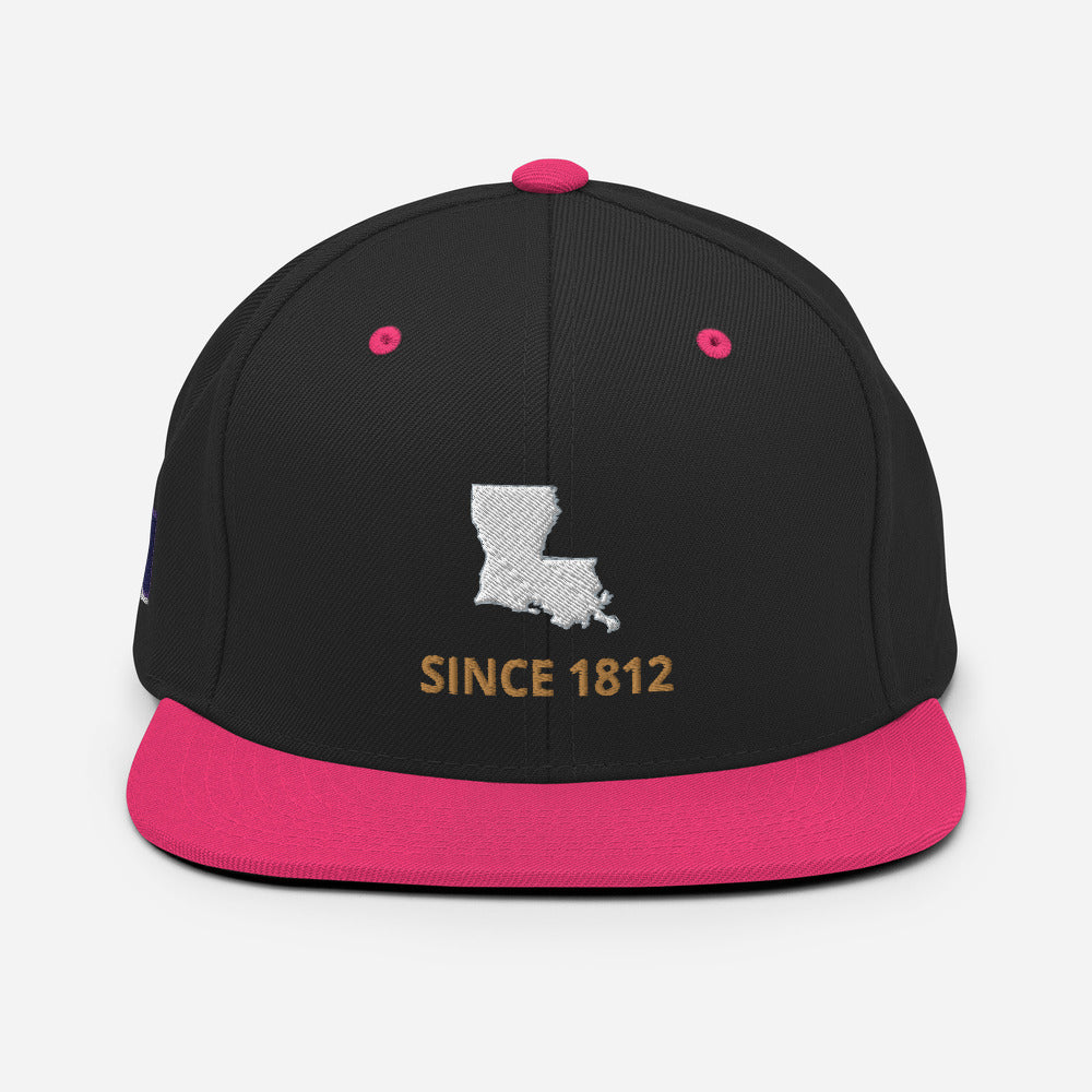 Louisiana Since 1812 Flat Bill Snapback Hat