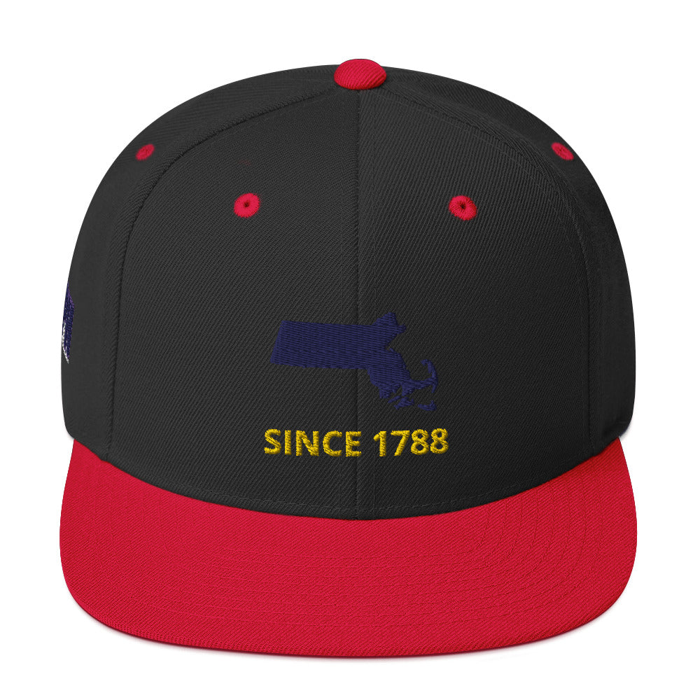 Massachusetts Since 1788 Flat Bill Snapback Hat