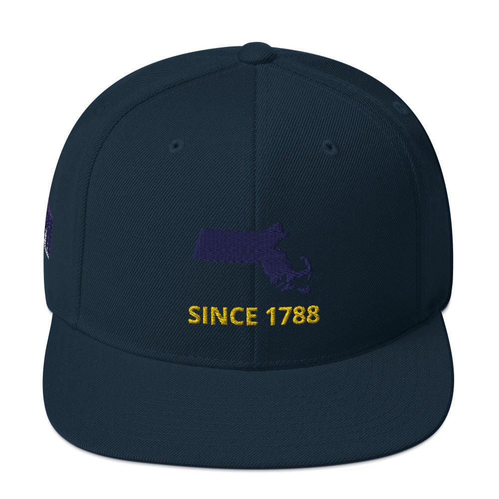 Massachusetts Since 1788 Flat Bill Snapback Hat