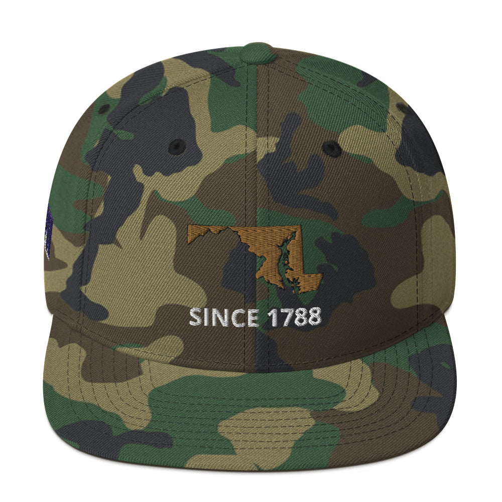 Maryland Since 1788 Flat Bill Snapback Hat