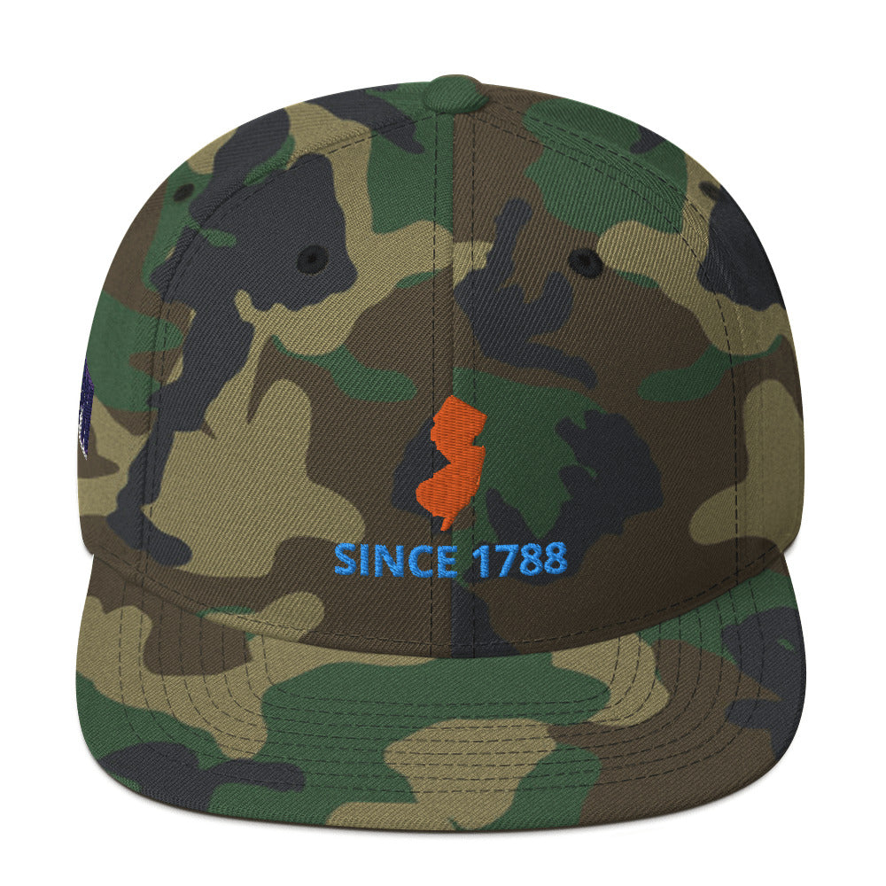 New Jersey Since 1788 Flat Bill Snapback Cap