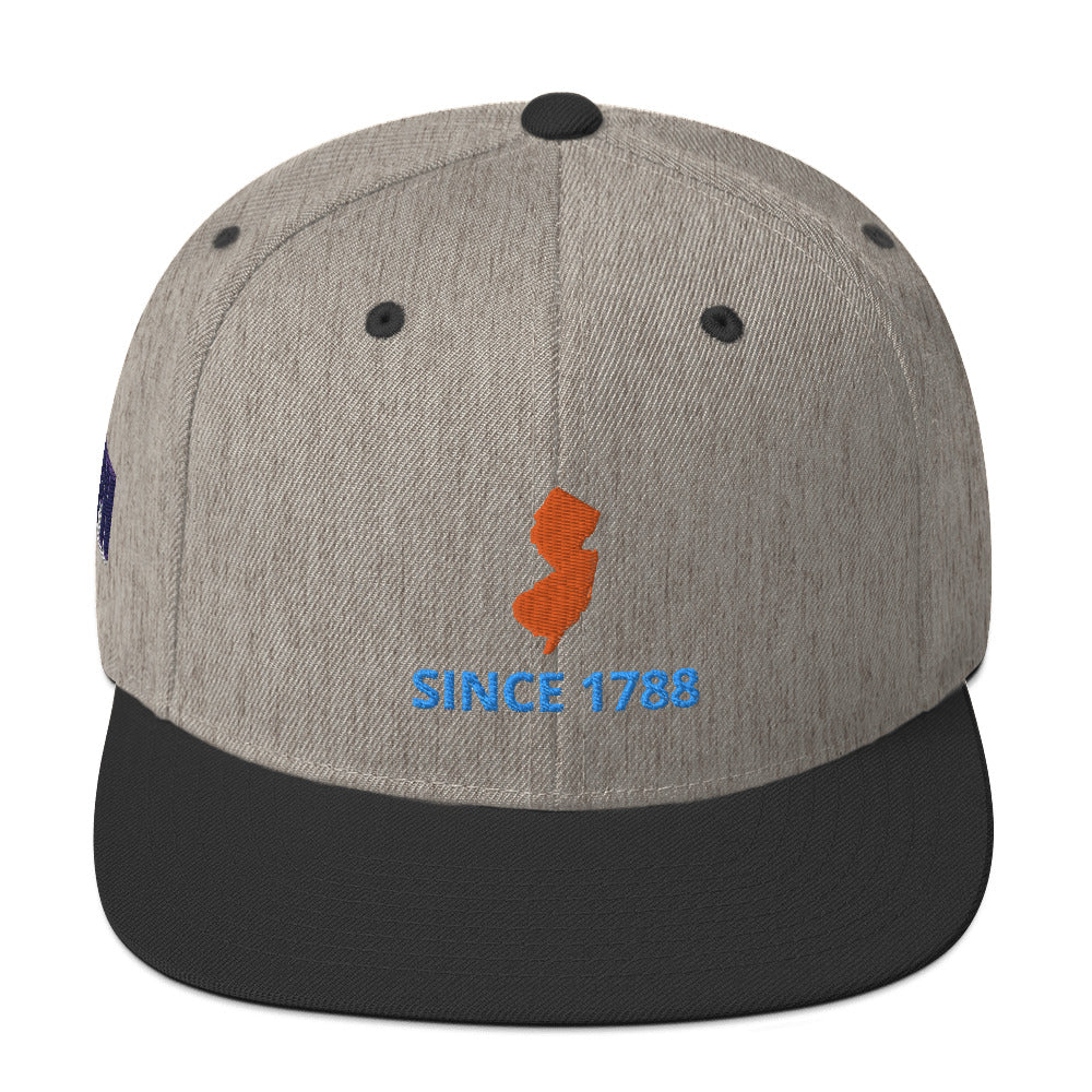 New Jersey Since 1788 Flat Bill Snapback Cap
