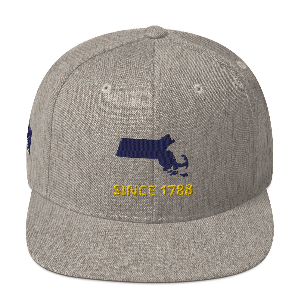 Massachusetts Since 1788 Flat Bill Snapback Hat