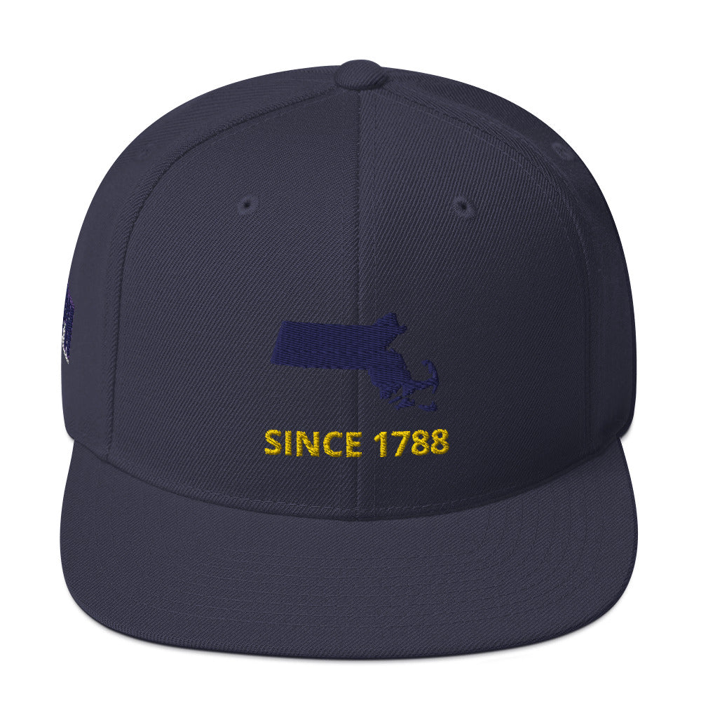 Massachusetts Since 1788 Flat Bill Snapback Hat