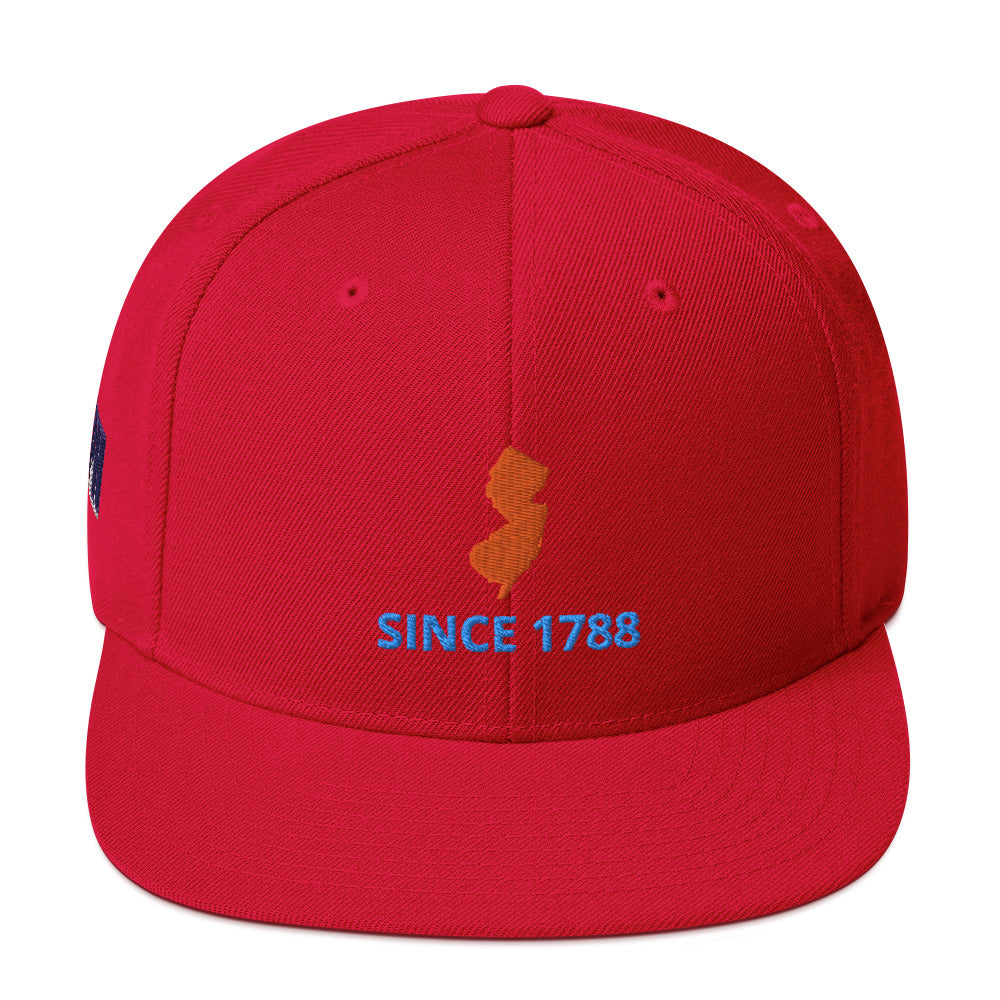 New Jersey Since 1788 Flat Bill Snapback Cap