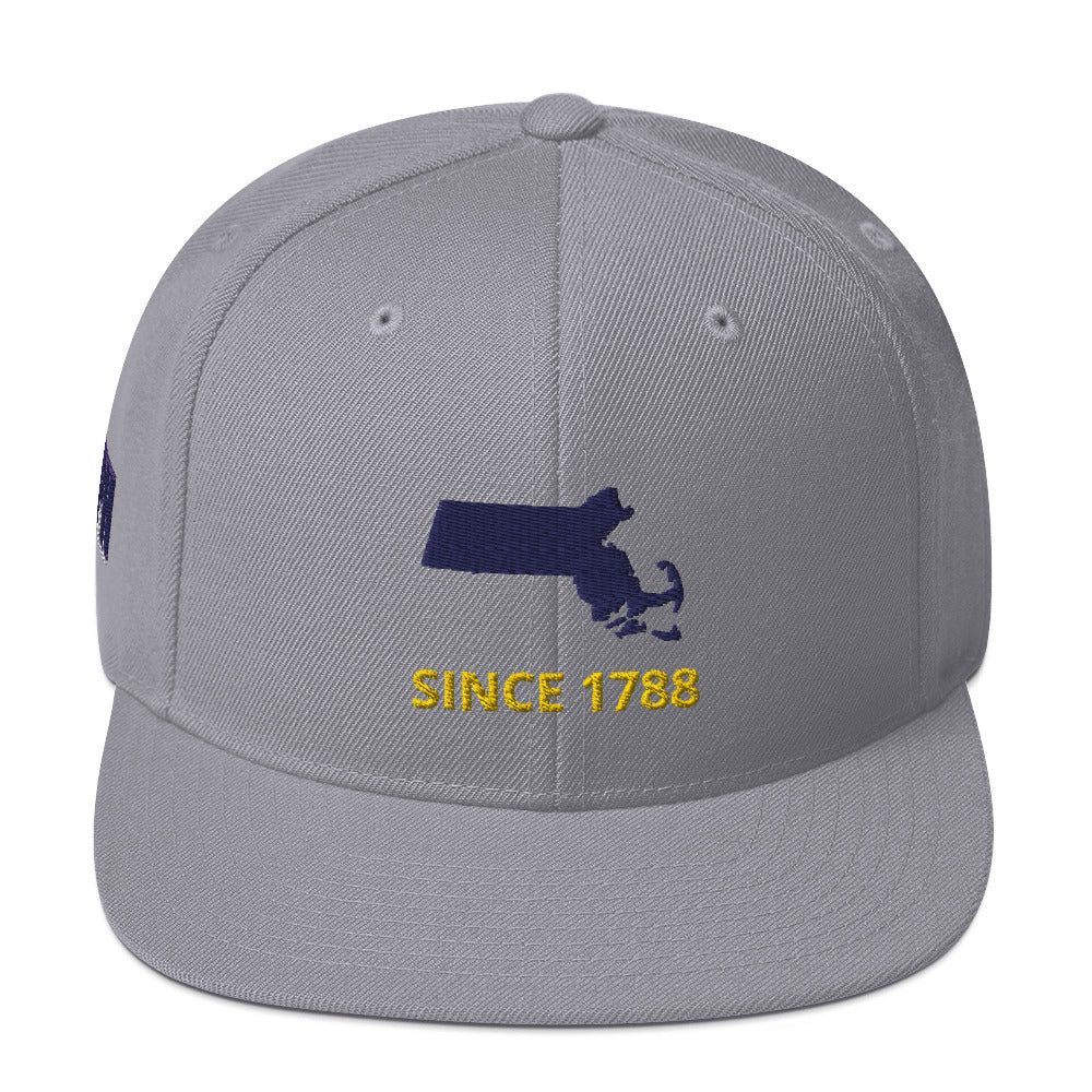 Massachusetts Since 1788 Flat Bill Snapback Hat