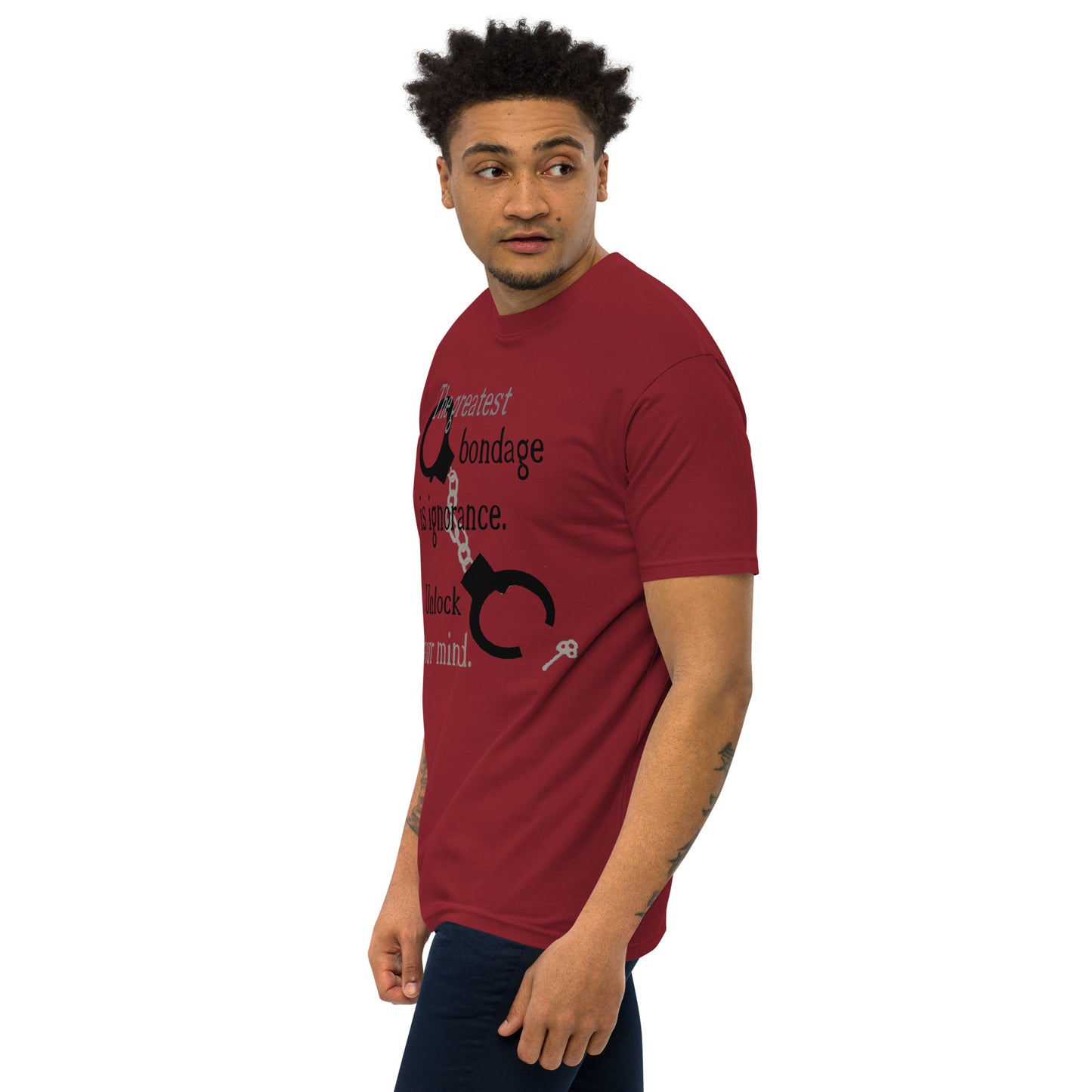 Unlock Your Mind Men’s Heavyweight T-Shirt (Darker Design)