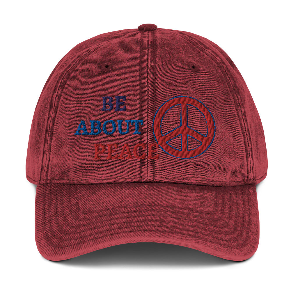 Be about Peace Vintage Cotton Twill Cap