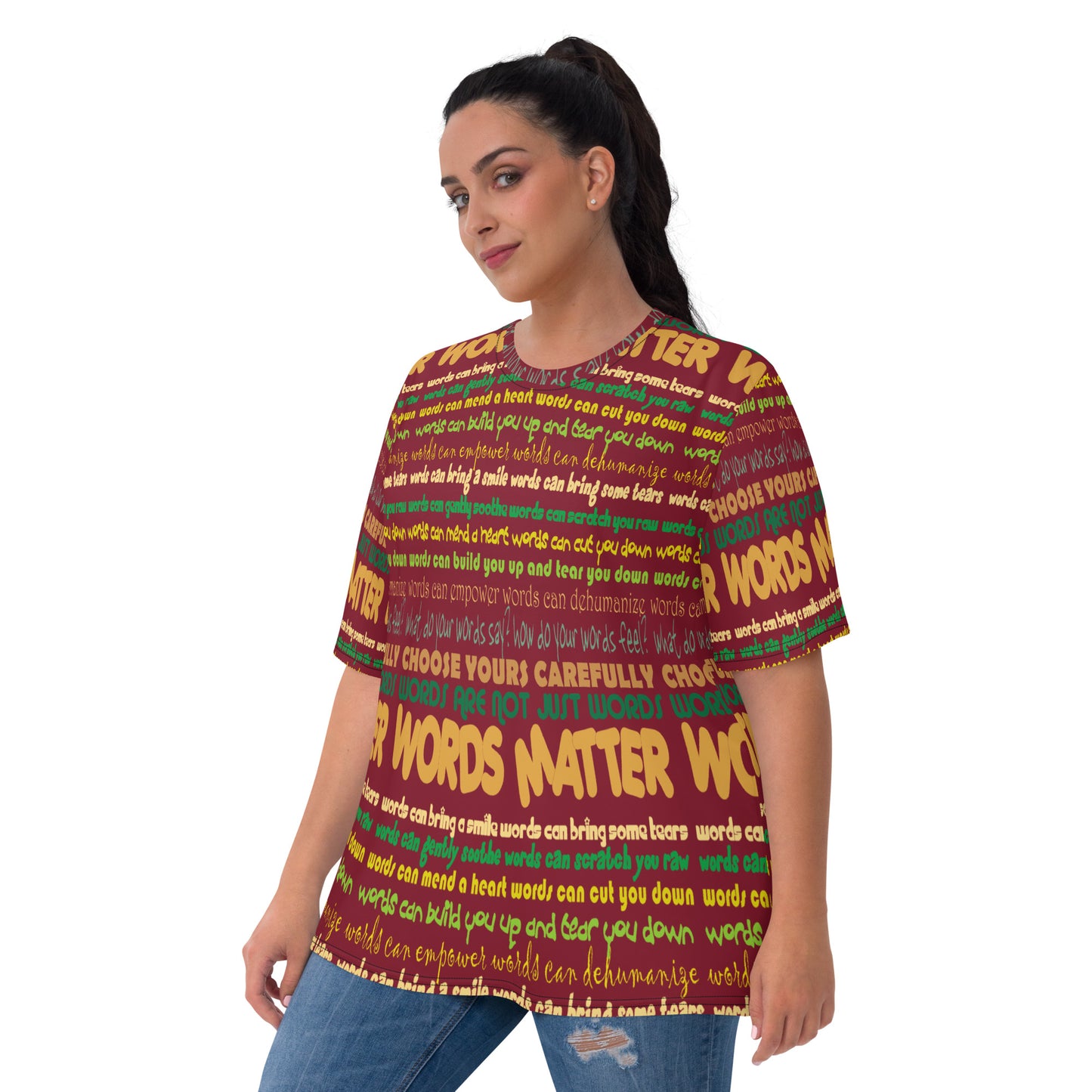 Words Matter Patterned Women's Shirt