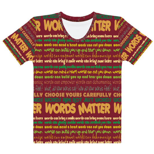 Words Matter Patterned Women's Shirt