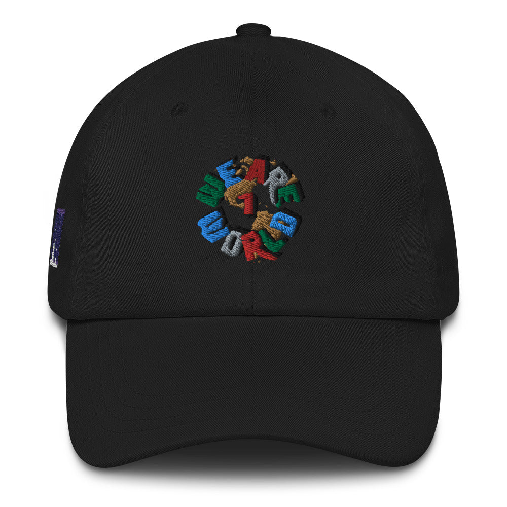 We Are One World Embroidered Cap