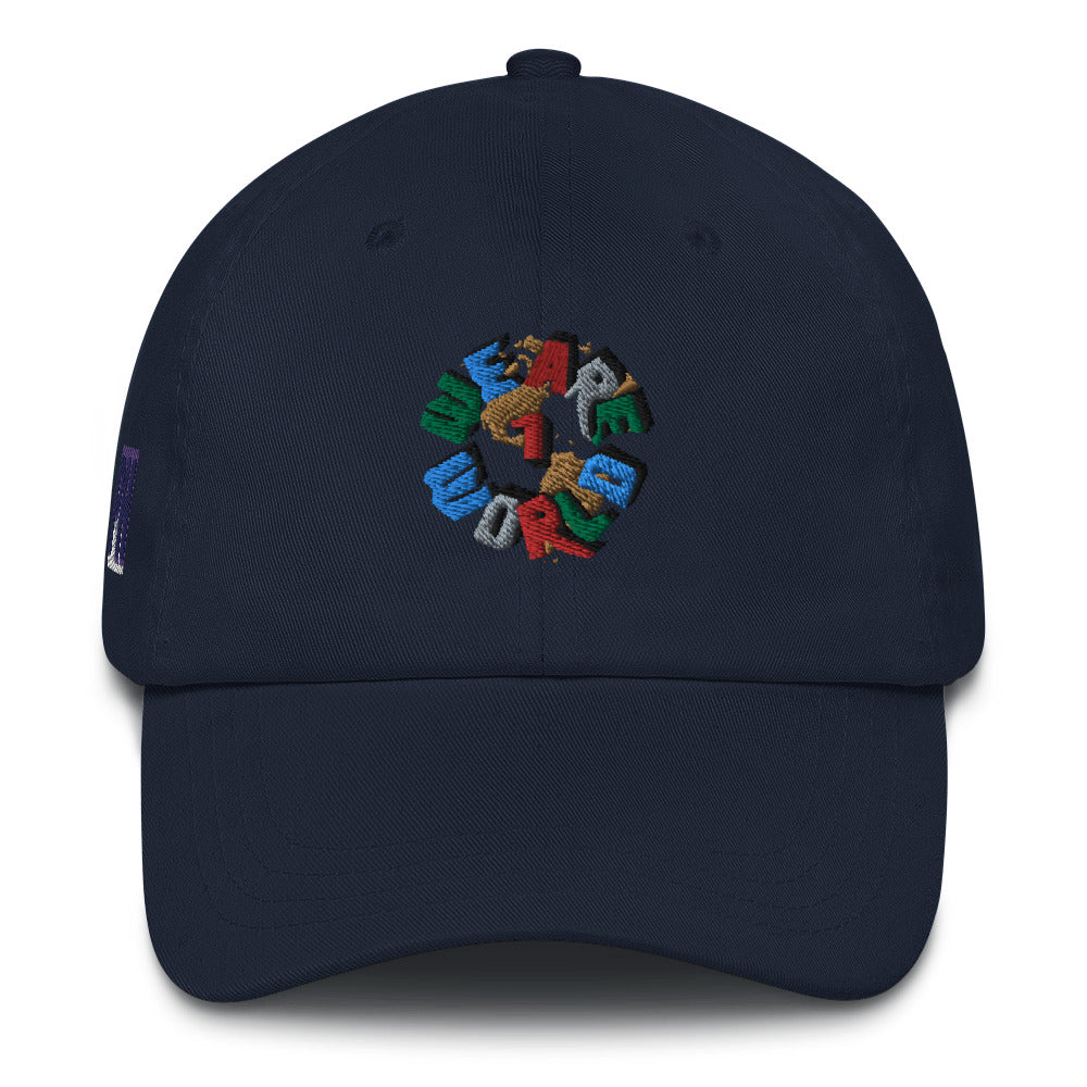 We Are One World Embroidered Cap