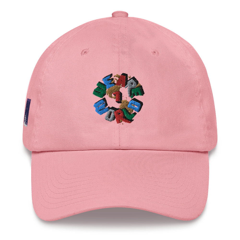 We Are One World Embroidered Cap