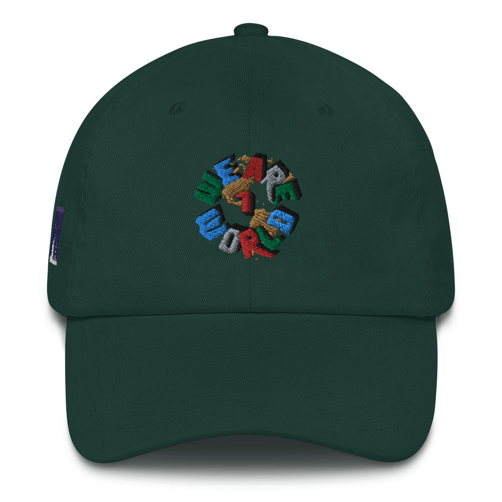 We Are One World Embroidered Cap