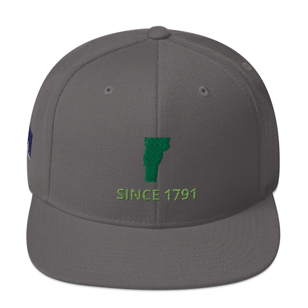 Vermont Since 1791 Flat Bill Snapback Hat