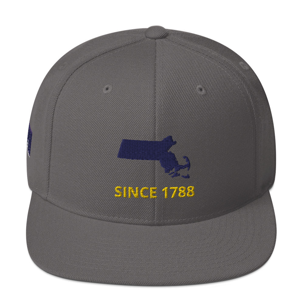 Massachusetts Since 1788 Flat Bill Snapback Hat