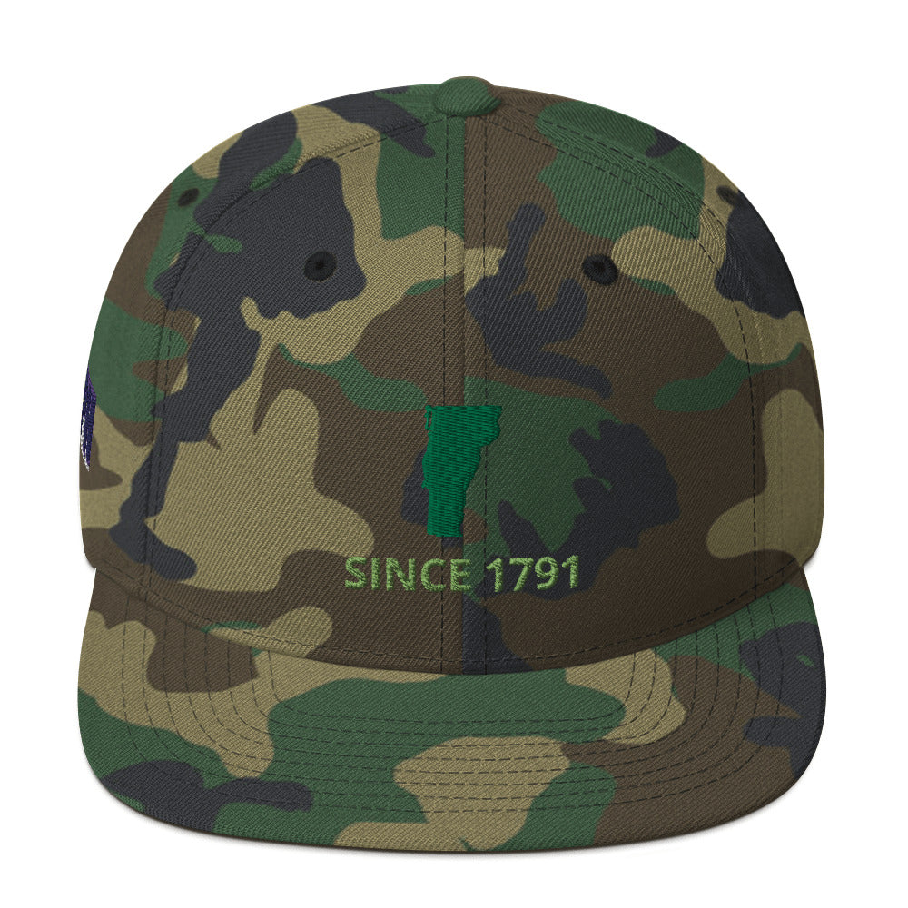 Vermont Since 1791 Flat Bill Snapback Hat