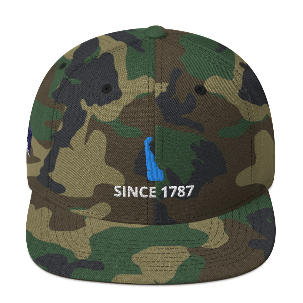 Delaware Since 1787 Flat Bill Snapback Hat