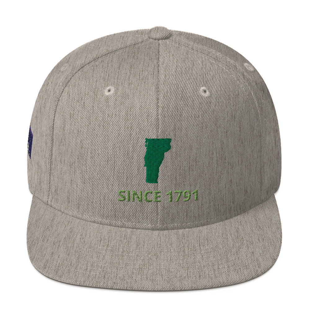 Vermont Since 1791 Flat Bill Snapback Hat