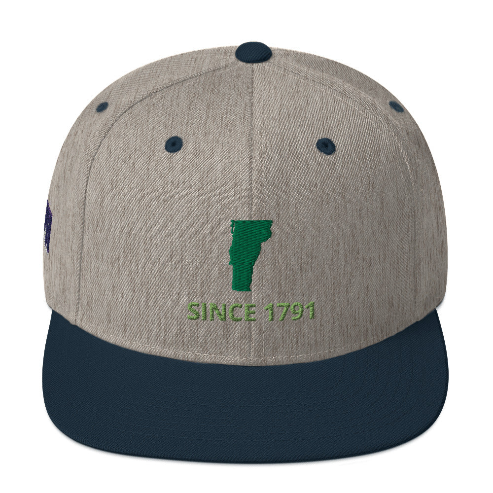 Vermont Since 1791 Flat Bill Snapback Hat