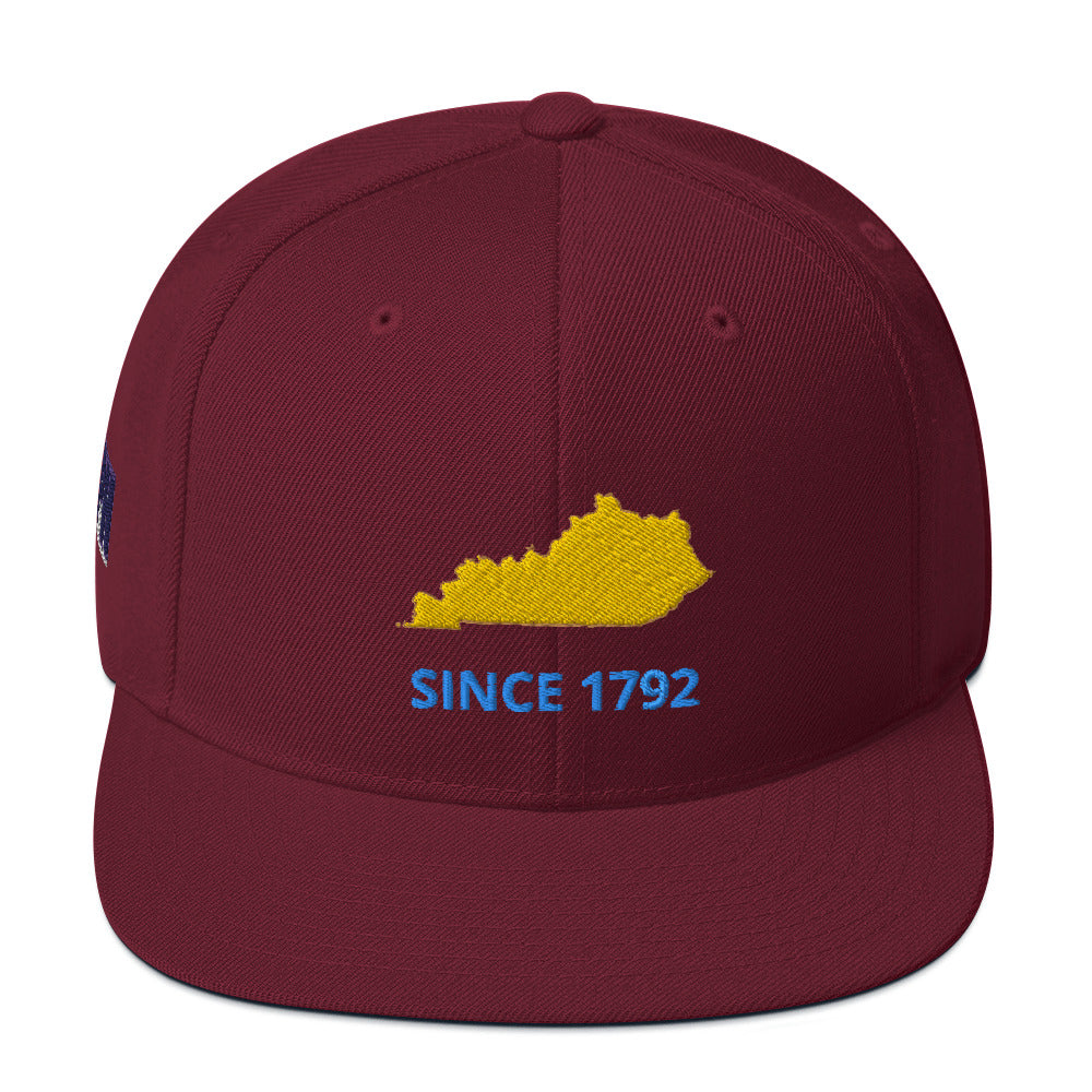 Kentucky Since 1792 Flat Bill Snapback Hat