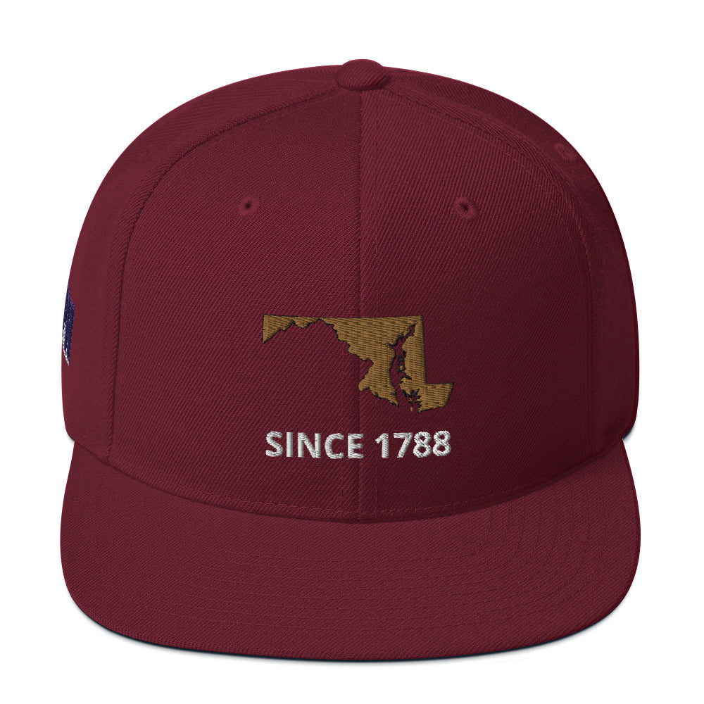 Maryland Since 1788 Flat Bill Snapback Hat