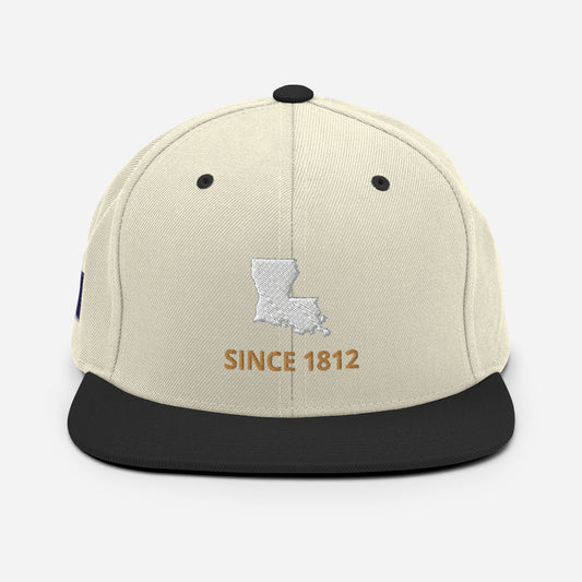 Louisiana Since 1812 Flat Bill Snapback Hat