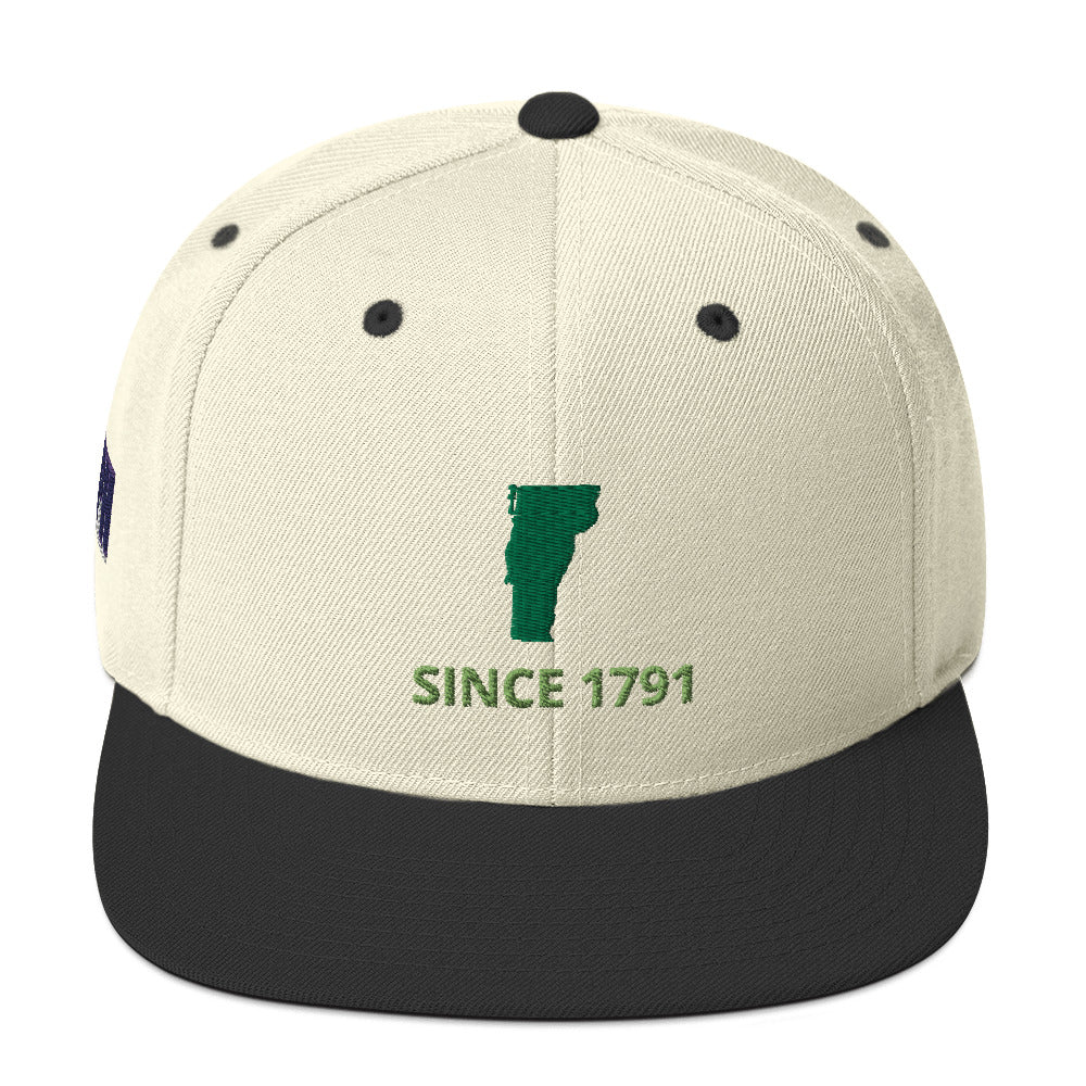 Vermont Since 1791 Flat Bill Snapback Hat