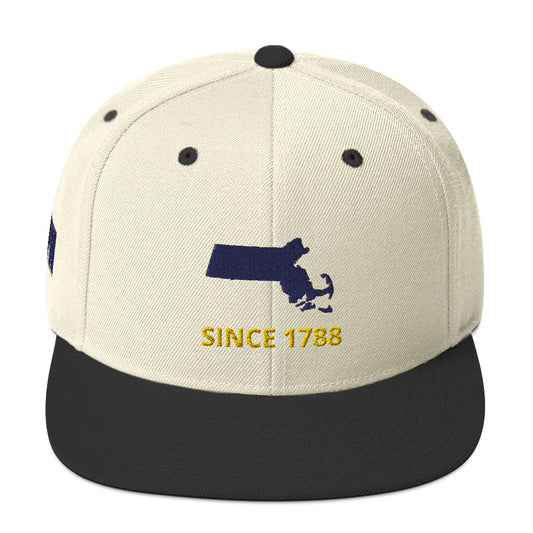 Massachusetts Since 1788 Flat Bill Snapback Hat