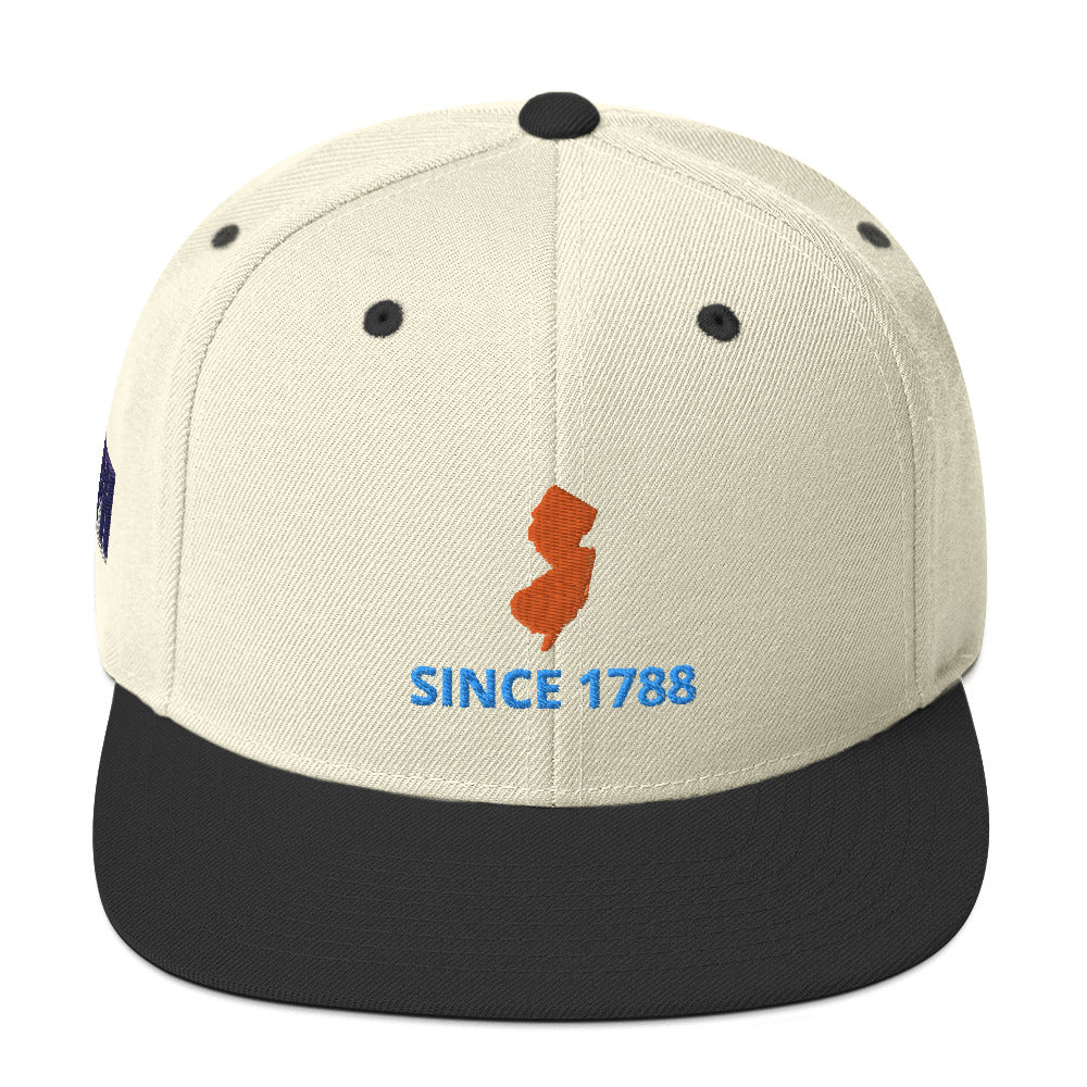 New Jersey Since 1788 Flat Bill Snapback Cap