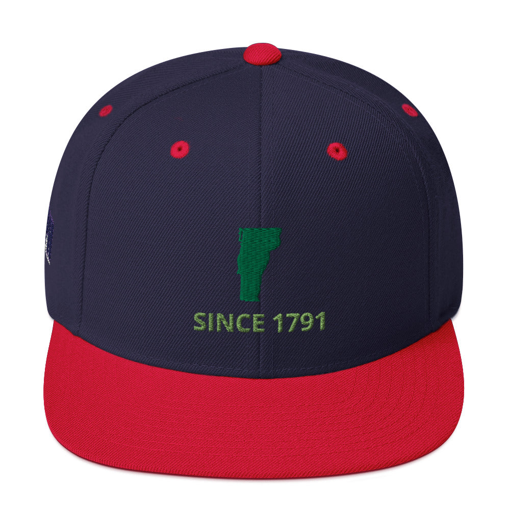 Vermont Since 1791 Flat Bill Snapback Hat