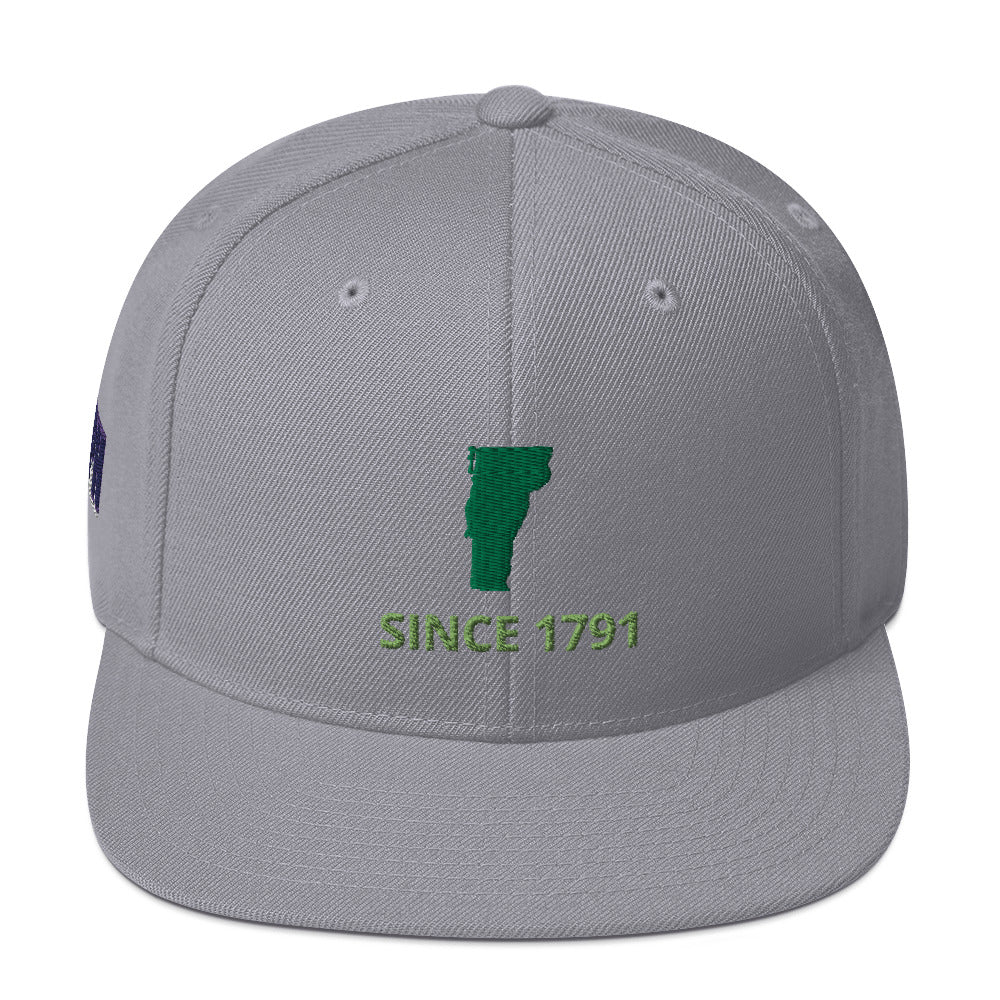 Vermont Since 1791 Flat Bill Snapback Hat