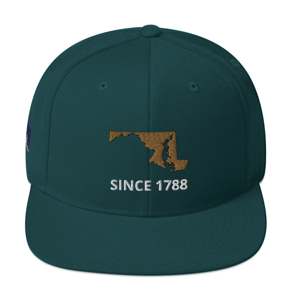 Maryland Since 1788 Flat Bill Snapback Hat