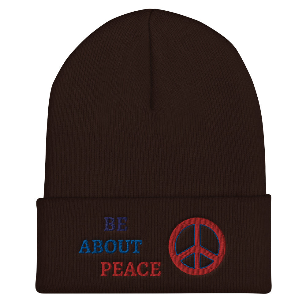 Be about Peace Cuffed Beanie