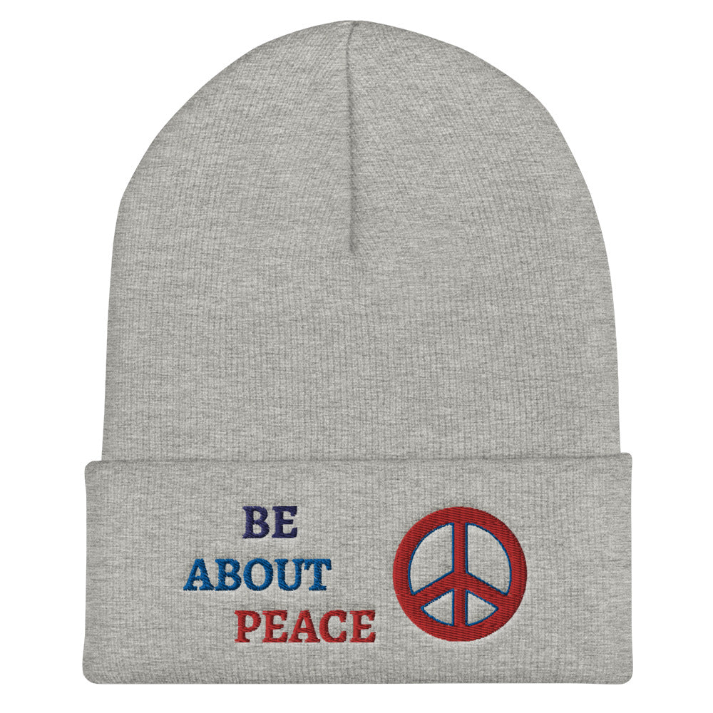 Be about Peace Cuffed Beanie