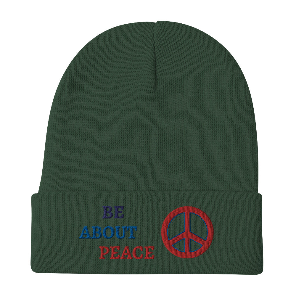 Be about Peace Embroidered Beanie