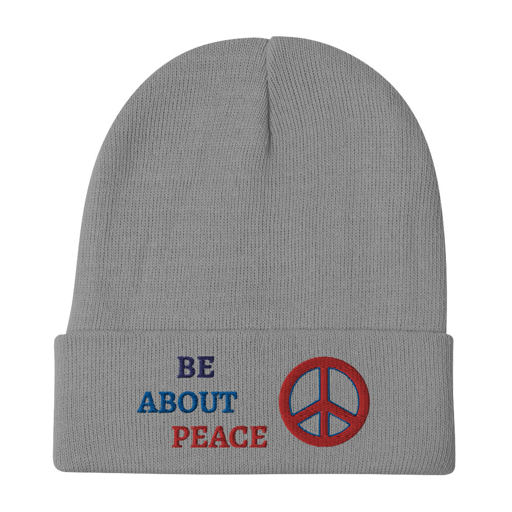 Be about Peace Embroidered Beanie