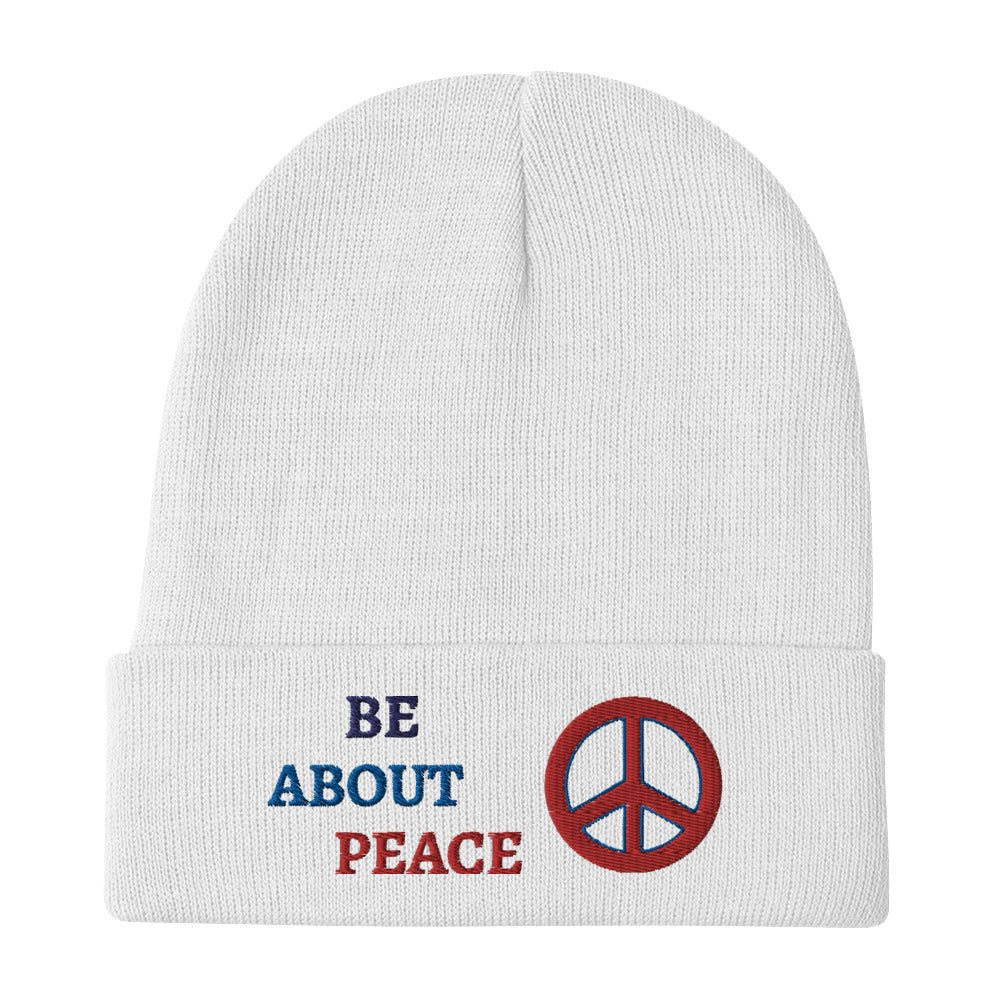 Be about Peace Embroidered Beanie