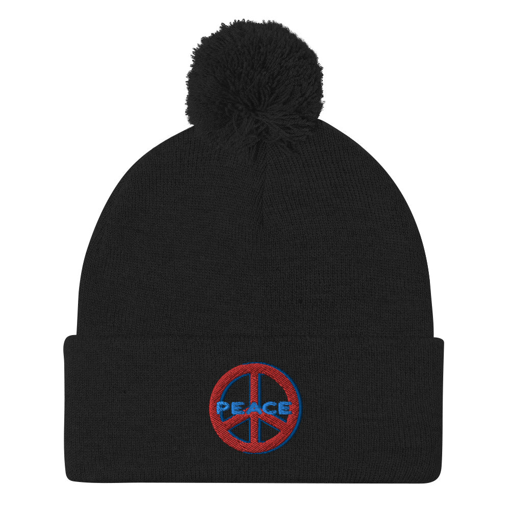 Peace Pom-Pom Beanie