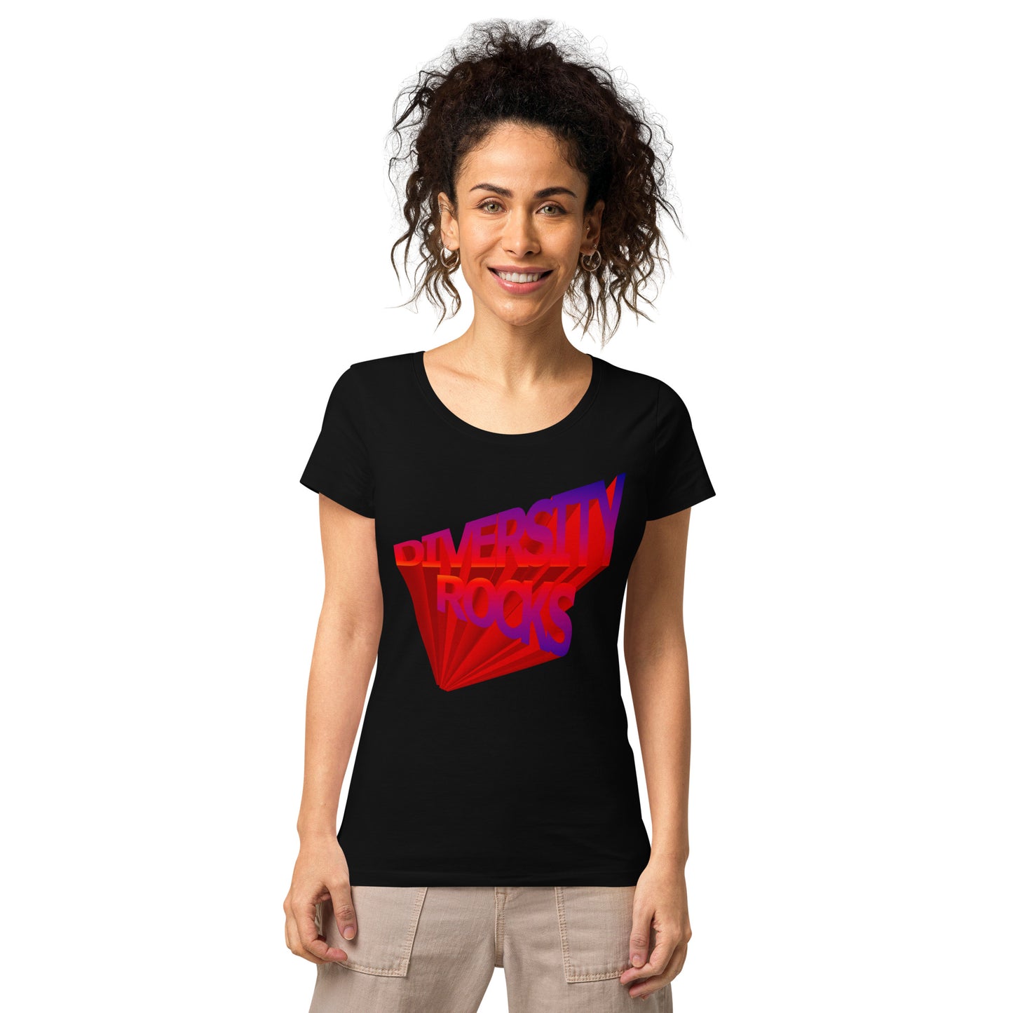 Diversity Rocks Women’s Fitted Organic T-Shirt